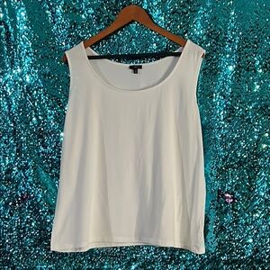 Talbots Cream Sleeveless Tank Top with Round Neckline